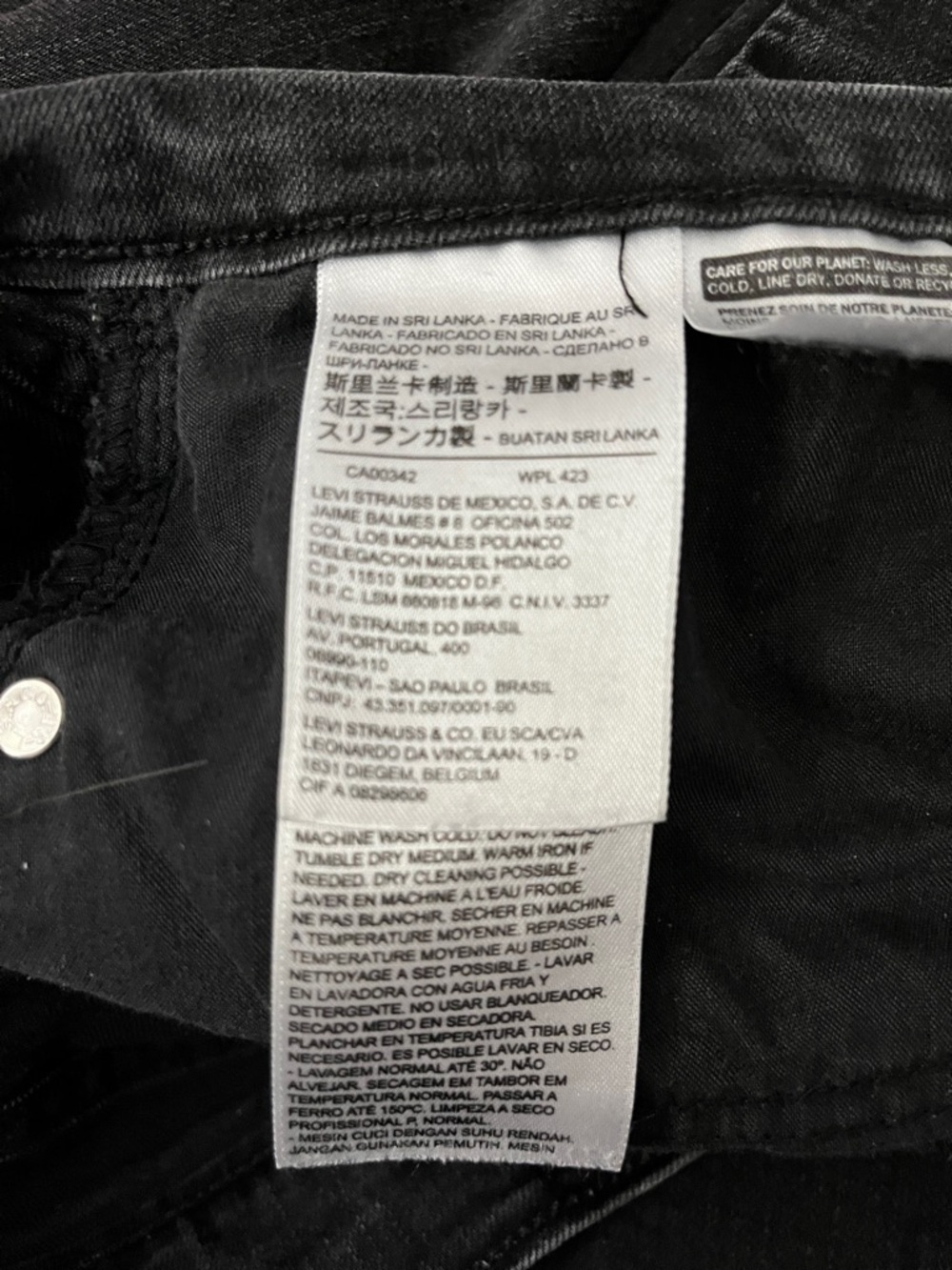 Levi's Women's 505 Straight Leg Jeans - Black - Size 32 - Picture 5 of 7